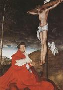 CRANACH, Lucas the Elder Cardinal Albrecht of Branden-burg before the Crucified Christ (mk08) china oil painting artist